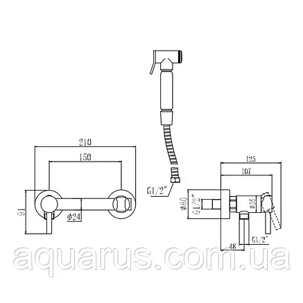 Гігієнічний душ WEZER EKO9A-01-BLACK, фото 2