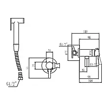 Гігієнічний душ WEZER EKO9В-01-BLACK нерж. сталь, чорний, фото 4
