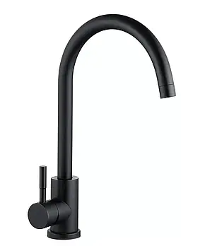 Змішувач для кухні WEZER EKO4A-01-BLACK, нерж. сталь, чорний, фото 1
