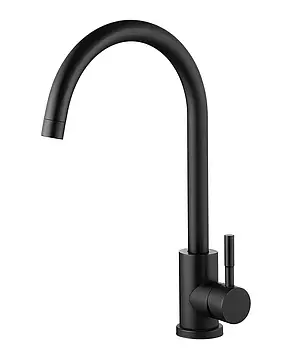 Змішувач для кухні WEZER EKO4A-01-BLACK, нерж. сталь, чорний, фото 3