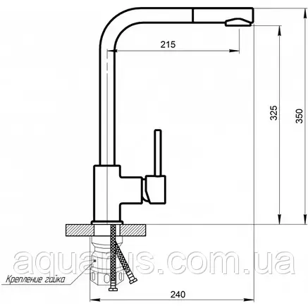 Змішувач для кухні на дві води WEZER EKO4C-01-BLACK, фото 2