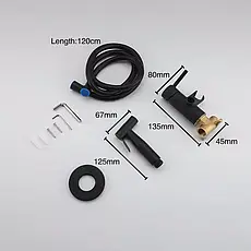 Гігієнічний душ WEZER EKO9В-01-BLACK нерж. сталь, чорний, фото 3