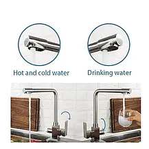 Змішувач для кухні на дві води WEZER PRO4C-02, нерж. сталь, фото 3