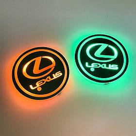 Світлодіодне інтелектуальне підсвічування підсклянника з логотипом LEXUS (Лексус) RGB