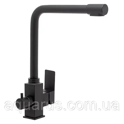 Змішувач для кухні на дві води WEZER PRO4C-02-BLACK, нерж. сталь, фото 1