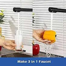 Змішувач для кухні на дві води WEZER EKO4C-01, колір - збройова сталь, фото 3