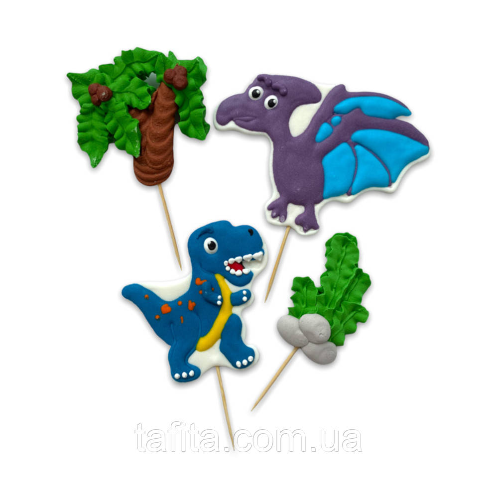 Набір топерів з мастики Динозаври №3, фото 1