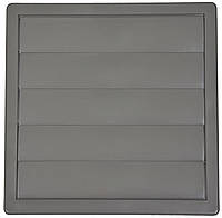 Решетка вентиляционная пластиковая с инерцыонные жалюзи АirRoxy KzZ 170x170 grey диаметр 100 серая 02-308