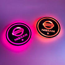 Світлодіодне інтелектуальне підсвічування підсклянника з логотипом NISSAN (Ніссан) RGB, фото 3
