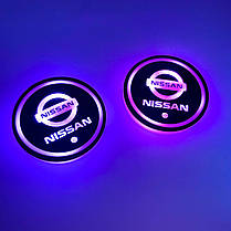 Світлодіодне інтелектуальне підсвічування підсклянника з логотипом NISSAN (Ніссан) RGB, фото 4