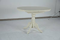 Стол обеденный раскладной из натурального дерева Калипсо 950(+300)*650*h770 мм слоновая кость