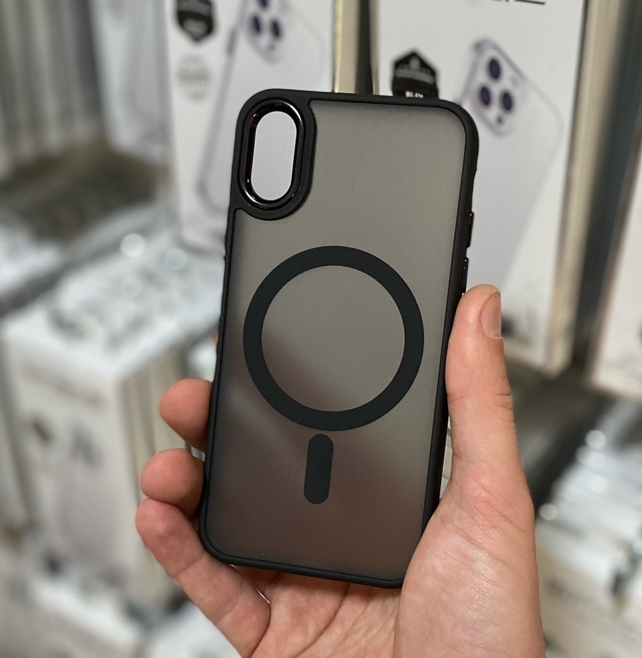 Чохол Space Magnetic Color з Magsafe для iPhone Xr Чорний