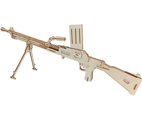 Пазл дерев'яний 3D Кулемет XС-G012H, фото 1