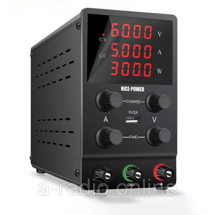 Імпульсний лабораторний блок живлення Nice-Power SPS605 60V 5A (Резистор) (чорний)