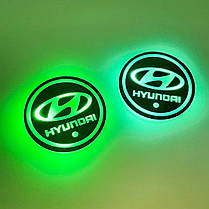 Світлодіодне інтелектуальне підсвічування підсклянника з логотипом HYUNDAI (Хюндай) RGB, фото 4