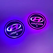 Світлодіодне інтелектуальне підсвічування підсклянника з логотипом HYUNDAI (Хюндай) RGB, фото 5