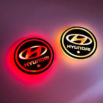 Світлодіодне інтелектуальне підсвічування підсклянника з логотипом HYUNDAI (Хюндай) RGB, фото 3
