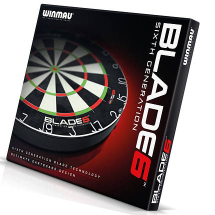 Набір професійний для гри в дартс Winmau Blade6 з сизаля з дротиками та лінією для кидка, фото 1