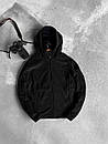Худі кофта капюшонка чорна чоловіча весна-осінь утеплена флісова Black, фото 3