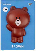 Блокнот-сквиш YES Line Friends Brown А5 128 листов