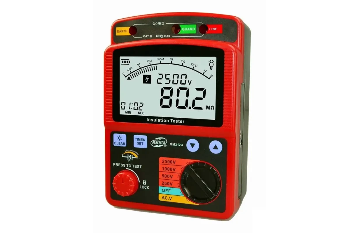 Вимірювач опору ізоляції до 100 ГОм Benetech GM3123