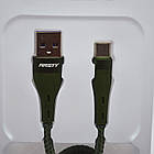 Кабель ANSTY S-023-T Zinc Alloy Nylon Type-C 5A 1M Green, фото 3
