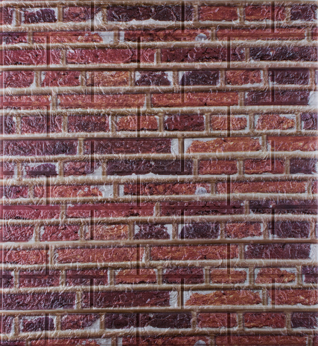 Самоклеющаяся декоративная 3D панель под кирпич лофт комби 700x770x5мм (041-5), фото 1