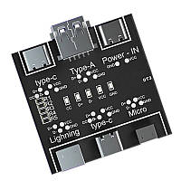 Тестер дата кабелю, детектор аномалій DT3, Type-C, Lighting, MicroUSB
