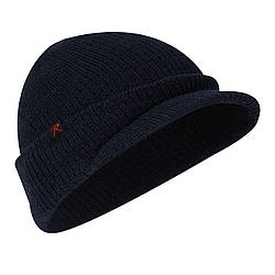Шапка чоловіча зимова JEEP CAP вовняна безшовна з козирком колір черний   ROTCHO США