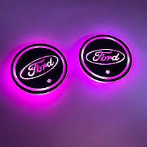 Світлодіодне інтелектуальне підсвічування підсклянника з логотипом FORD (Форд) RGB, фото 6