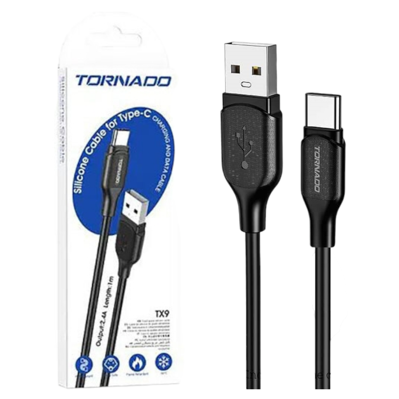 Кабель USB-Type-C TORNADO TX9 чорний
