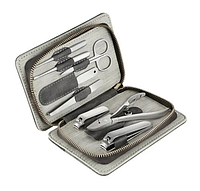 Набір для манікюру та педикюру з нержавіючої сталі у сумці 8 предметів makeup Kit&Manicure Set (Сірий)