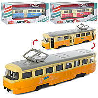 Детский игрушечный Трамвай металлопластик инерция Автохит