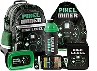 Школьный рюкзак Майнкрафт набор 5шт Paso Pixel Miner