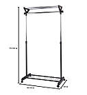 Стійка для одягу пересувна з нижньою полицею, фото 3