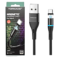 Кабель USB-Type-C TORNADO TX14 Magnetic (3А/1м) черный