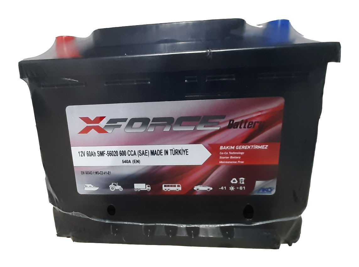 Акумулятор X-FORCE 60Ah/540A R+ (ІКСФОРС) (6CT- 60AЗ 540A R MFF) Автомобільний АКБ Туреччина НДРС)