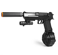 Пистолет орбизный детский Glock 18 аккумуляторный на безопасных водяных шариках с дополнительным барабаном