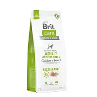 Brit Care Dog Sustainable Adult Medium Breed 12 кг корм для собак средних пород курица насекомые