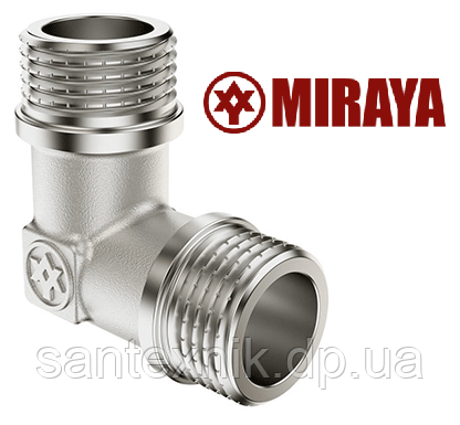 Кут латунний нікель 1/2" ЗЗ Miraya (Японія)