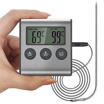 Термометр для м'яса від 0 до +250 С, з виносним щупом TP-700 / Цифровий кулінарний термометр з таймером