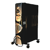 Масляный радиатор обогреватель с тепловентилятором 11 ребер Volteno 2500 Вт +400 Вт VO0727 черный