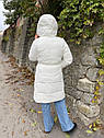 Подовжена жіноча біла куртка, фото 4
