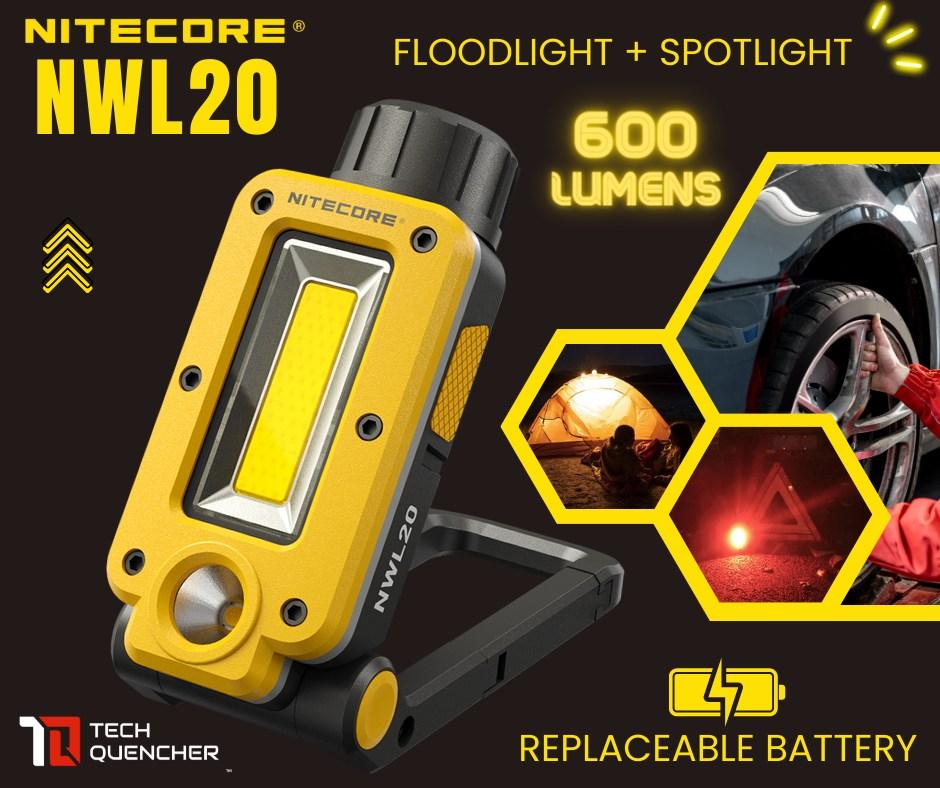 Кемпінговий ліхтар із трьома джерелами світла Nitecore NWL20 з акумулятором 5000 мА 21700 в комплекті