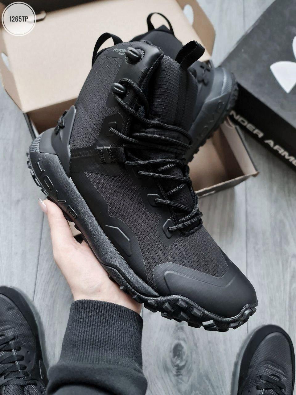 Чоловіче тактичне взуття Under Armour Hovr outdoor storm proof. Чорні високі берці., фото 1