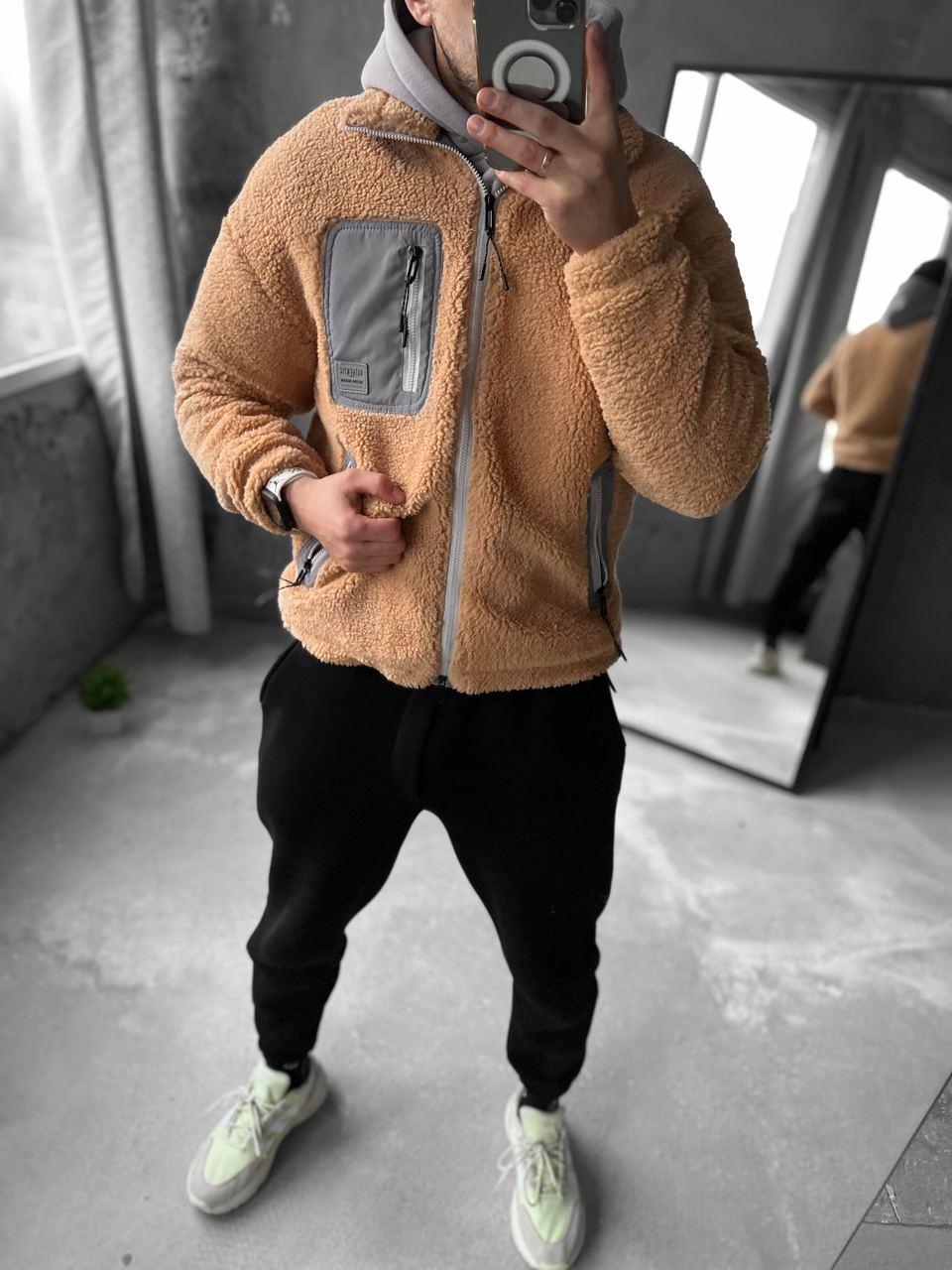 Куртка чоловіча бежева весна-осінь м'ягуська Teddy Beige, фото 1