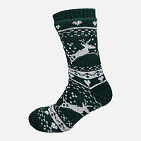 Шкарпетки чоловічі теплі високі вовняні Корона Warm house 41-47 Зелений/Сірий