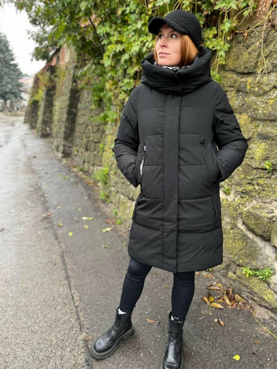 Зимова чорна жіноча куртка, фото 1