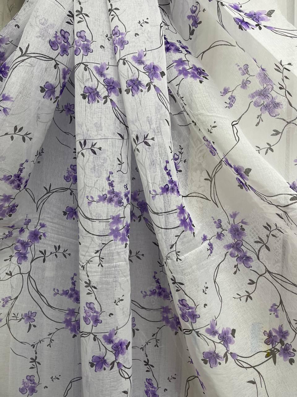 Тюль  батист Роза - фіолетовий