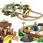 🚂 Великий набір дерев'яної залізниці PlayTive Junior + пластиковий бокс ikea 234 ел. Німеччина, фото 4